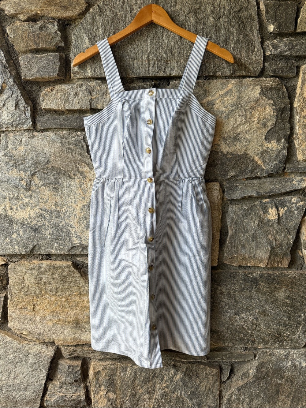 J.CREW pinstripe sear-sucker dress